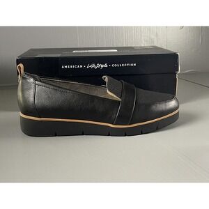 Dr. Scholl's Webster Shoes Womens Size 9.5 W Black Platform Loafer Slip Comfort